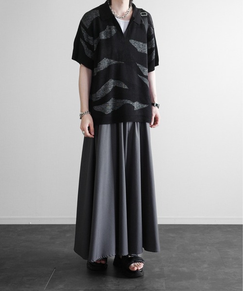 KUUUPY（クーピー） ポロシャツ Nuance Lame Skipper Knit Polo