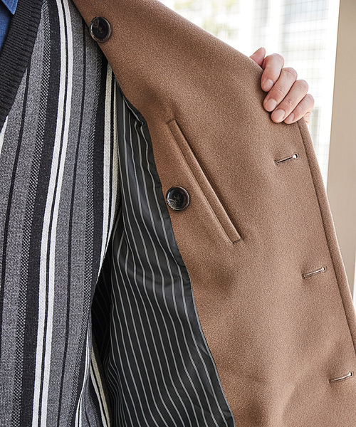 「UNION STATION」 ピーコート M グレイッシュベージュ メンズ_画像5