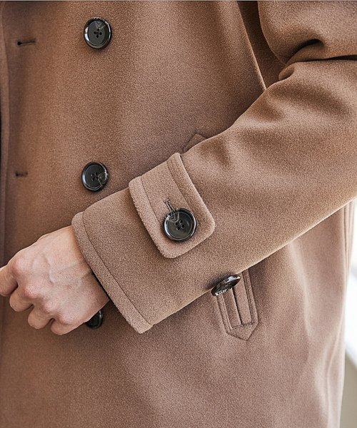 「UNION STATION」 ピーコート M グレイッシュベージュ メンズ_画像7