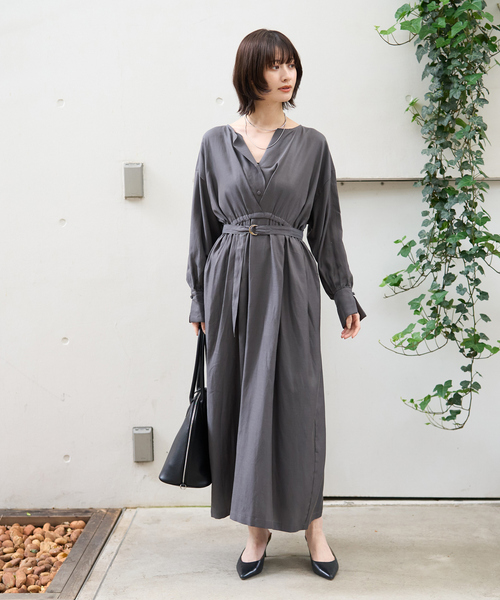 plein de vie コート Plein de vie ノーカラーウールコート 短丈 