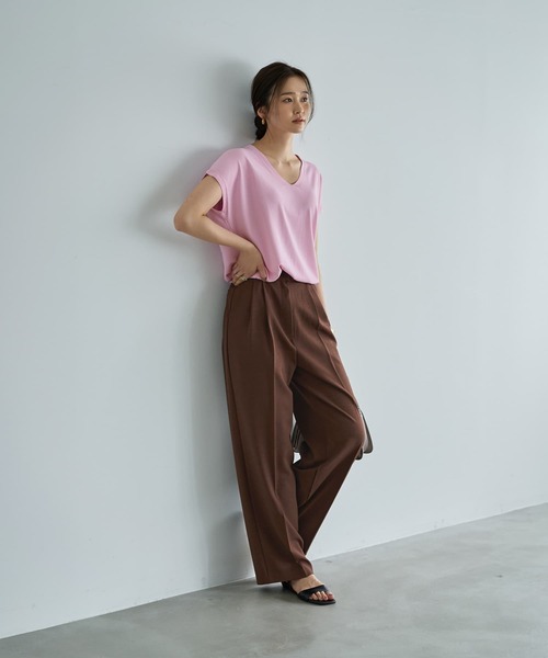 ニット セーター サラッと涼しい薄手なVネックニットトップス レディース STYLE DELI ニット セーター サラッと涼しい薄手なVネックニット