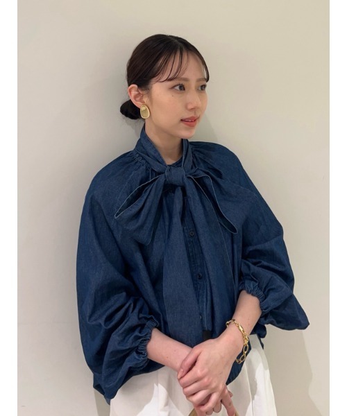 「Mila Owen」 長袖ブラウス 1 ブルー レディース