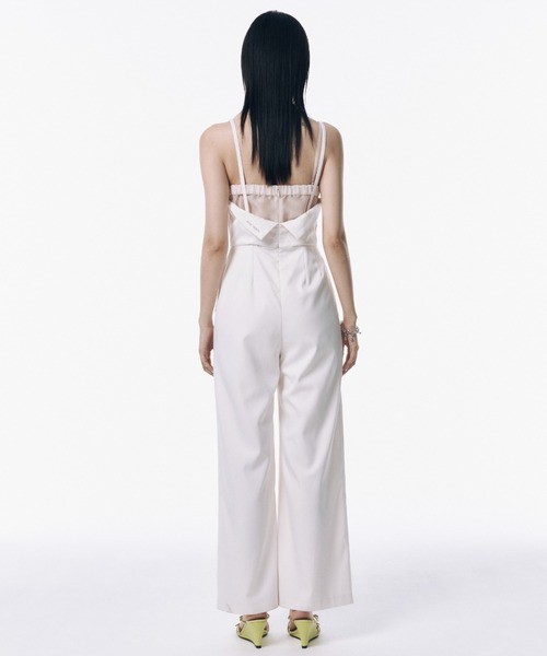 サロペット・オーバーオール・オールインワン Jose moon lace trim glossy jumpsuit サロペット・オーバーオール・オールインワン Jose moon lace