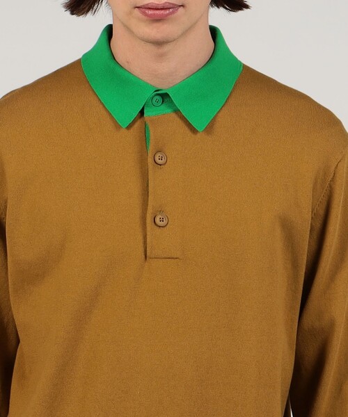 caban ブラック 五分袖ポロシャツ Fサイズ コットンカシミヤ パール