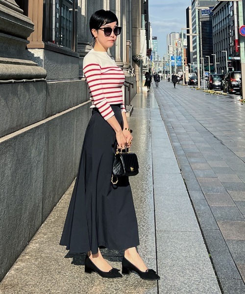 JENNE　美品　ロングスカート JENNE」 ロングスカート MEDIUM ネイビー レディース : ZOZOTOWN