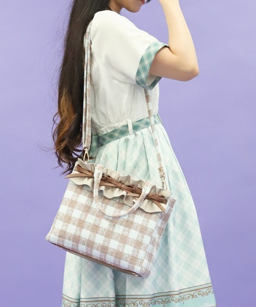 axes femme POETIQUE ショルダーバッグ バッグ ラメツイード推し活