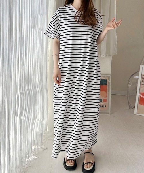 ReRe ワンピース 半袖 Tシャツロングワンピース : ZOZOTOWN Yahoo!店