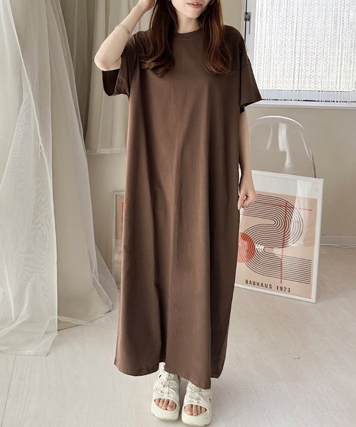 ReRe ワンピース 半袖 Tシャツロングワンピース : ZOZOTOWN Yahoo!店