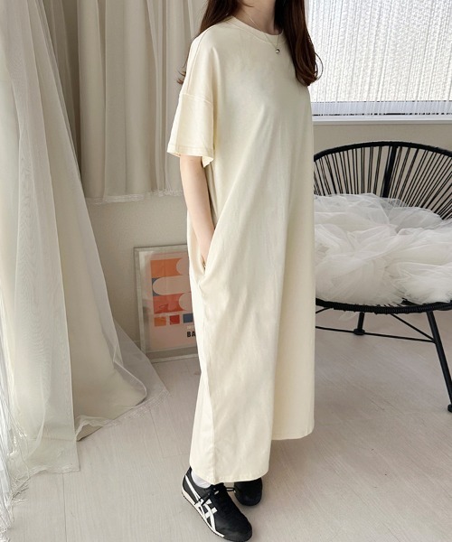 YEAH RIGHT!! ニョロリ リメイクロングワンピース 半袖ワンピース ReRe ワンピース 半袖 Tシャツロングワンピース : ZOZOTOWN Yahoo!店