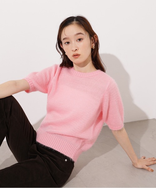 ニット セーター ヘアリーニットトップス レディース
