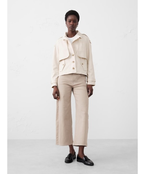 「BANANA REPUBLIC FACTORY STORE」 トレンチコート S アイボリー レディース_画像4
