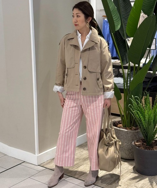 「BANANA REPUBLIC FACTORY STORE」 トレンチコート S アイボリー レディース_画像6