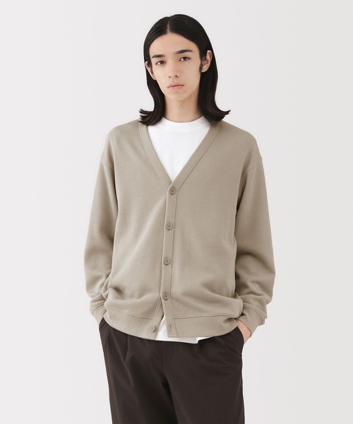 無印良品（MUJI） カーディガン 紳士 二重編みVネックカーディガン