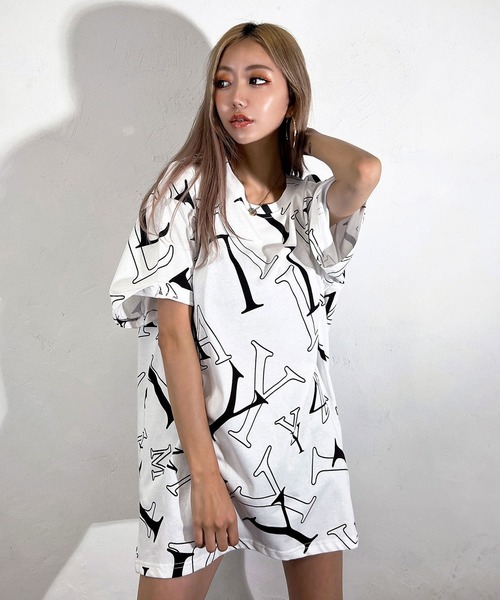 BLACK QUEEN（ブラッククイーン） tシャツ 「BLACKQUEEN」総柄プリント