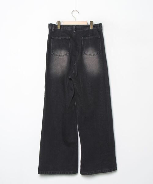 「ADRER」 加工デニムパンツ L ブラック メンズ