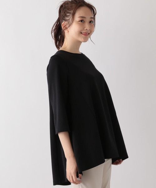 「GLOBAL WORK」 7分袖カットソー MEDIUM ブラック レディース