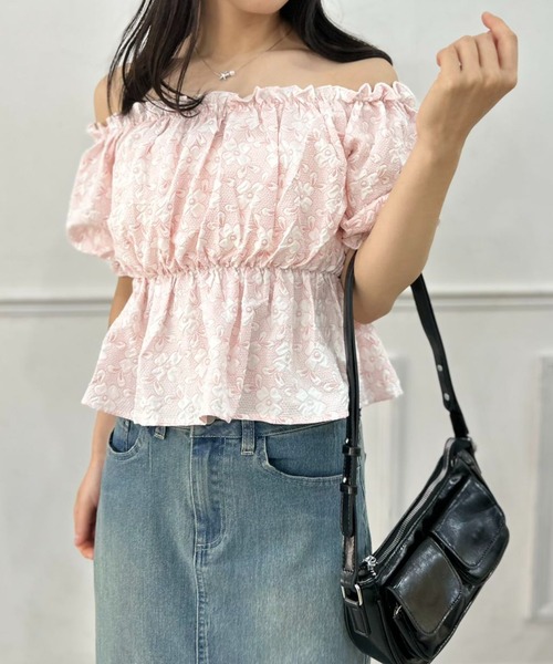 ブラウス シャツ フリリーフレアオフショルダー レディース : ZOZOTOWN 