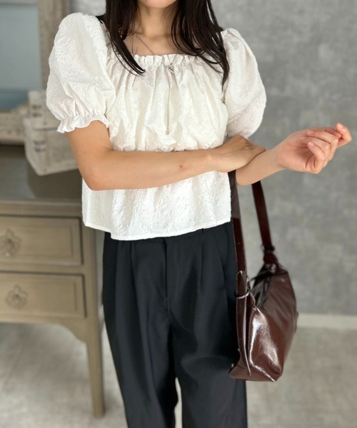 s*a様 poláura オフショルダー ブラウス　半袖 ブラウス シャツ 半袖 フリリーフレアオフショルダー レディース
