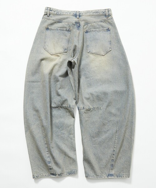 「FREAK'S STORE」 ダメージ加工デニムパンツ LARGE ダークネイビー メンズ