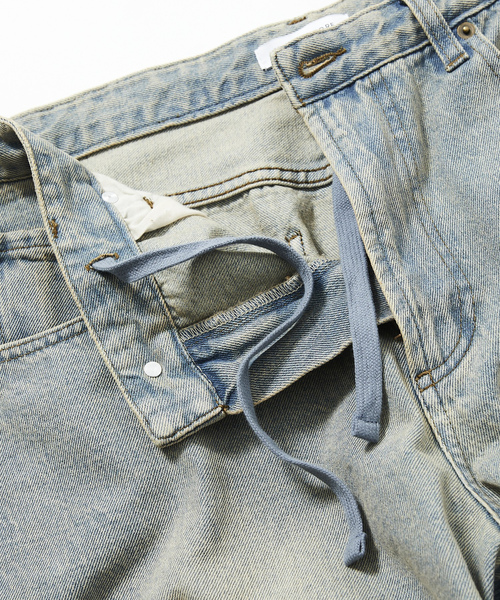 「FREAK'S STORE」 ダメージ加工デニムパンツ LARGE ダークネイビー メンズ