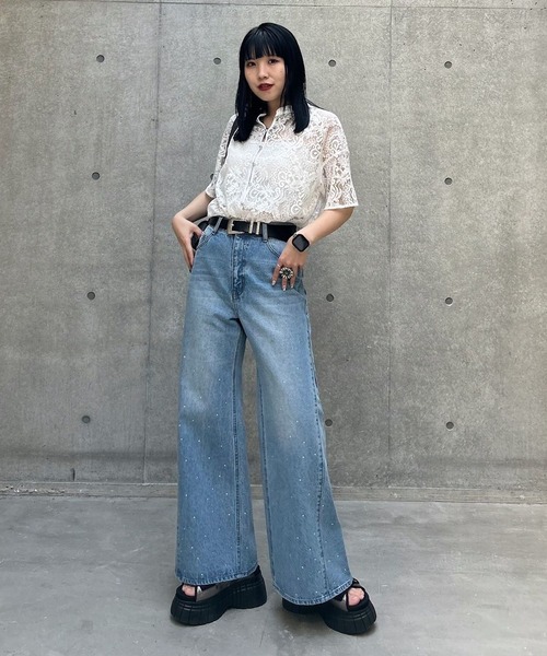 「PAGEBOY」 半袖ブラウス FREE ブラック レディース_画像5