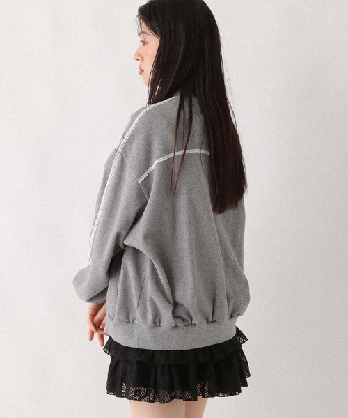 Heather（ヘザー） ブルゾン アウター レースラインスタンドブルゾン