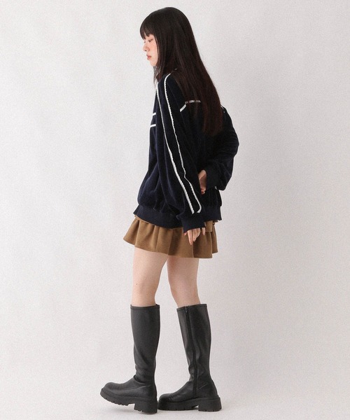 Heather（ヘザー） ブルゾン アウター レースラインスタンドブルゾン