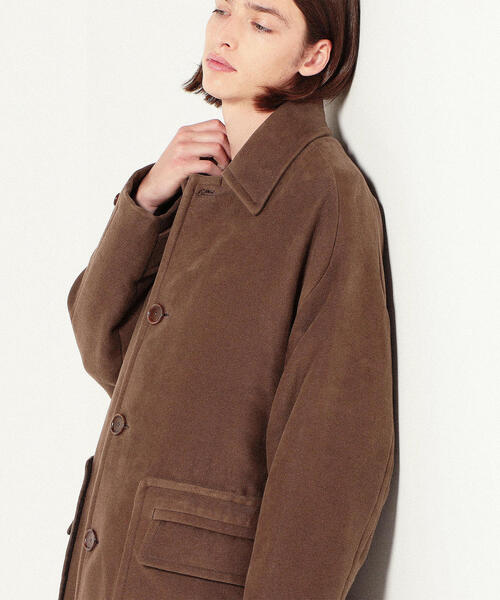 トゥモローランド コート アウター ステンカラーコート 中ダウン付き 46 TOMORROWLAND（トゥモローランド） ステンカラーコート 46 ブラウン
