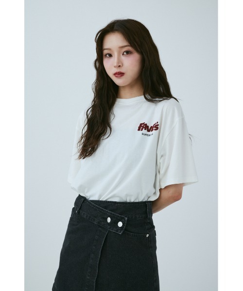 「MIEL CRISHUNANT」 半袖Tシャツ FREE チャコールグレー レディース_画像4