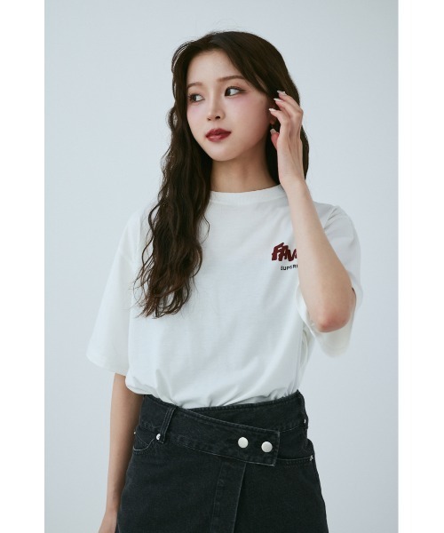 「MIEL CRISHUNANT」 半袖Tシャツ FREE チャコールグレー レディース_画像6