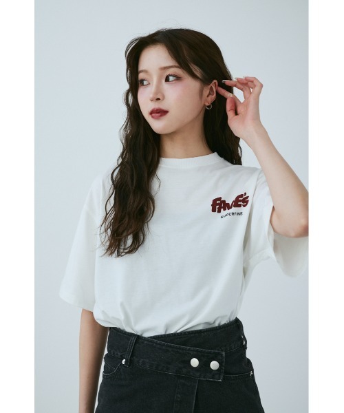 「MIEL CRISHUNANT」 半袖Tシャツ FREE チャコールグレー レディース_画像7