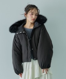 ジャケット・アウター archive black Hoodie 2way jacket archives（アルシーヴ） ブルゾン アウター 2wayファーフード