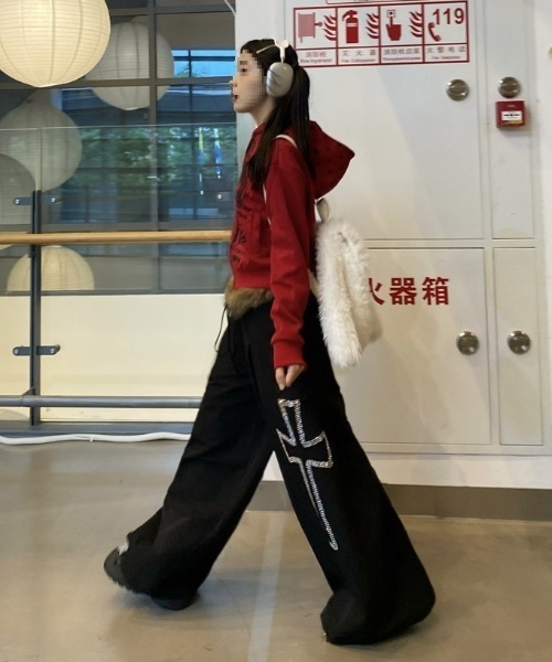 DEVICE（デバイス） パンツ ウエスト ファー クロス ルーズ パンツ