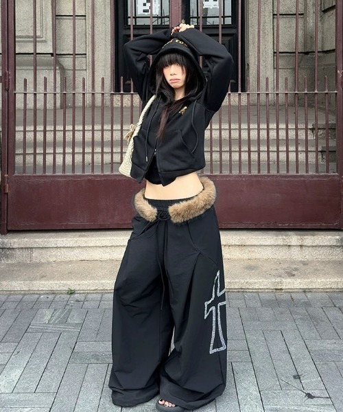 DEVICE（デバイス） パンツ ウエスト ファー クロス ルーズ パンツ