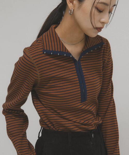 KBF（ケービーエフ） tシャツ タートルホックボーダートップス