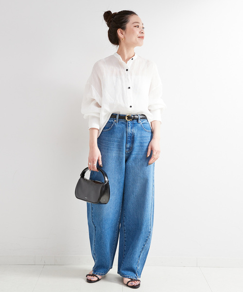 「B.C STOCK」 「Simplicite」長袖ブラウス FREE ホワイト レディース_画像2