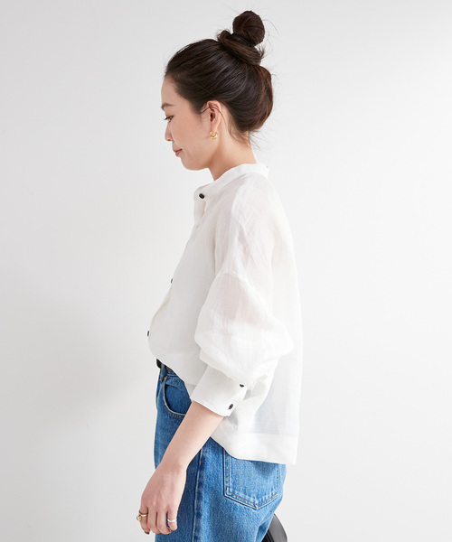 「B.C STOCK」 「Simplicite」長袖ブラウス FREE ホワイト レディース_画像7