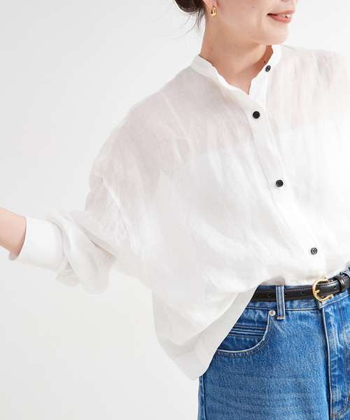 「B.C STOCK」 「Simplicite」長袖ブラウス FREE ホワイト レディース_画像9