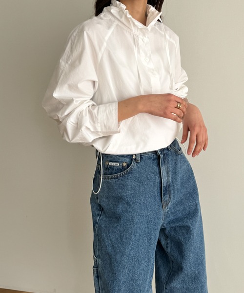 「CANAL JEAN」 「elmar」長袖ブラウス ONE SIZE アイボリー レディース_画像8