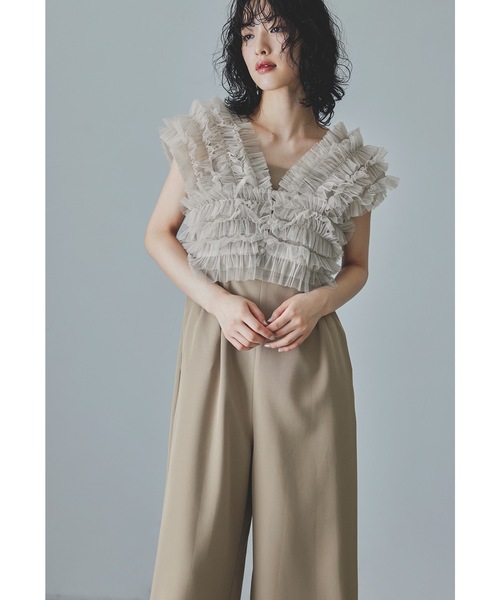 「niana」 セットアップ M ベージュ×ブラック レディース_画像2