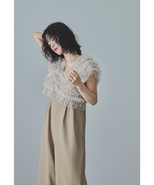 「niana」 セットアップ M ベージュ×ブラック レディース_画像5