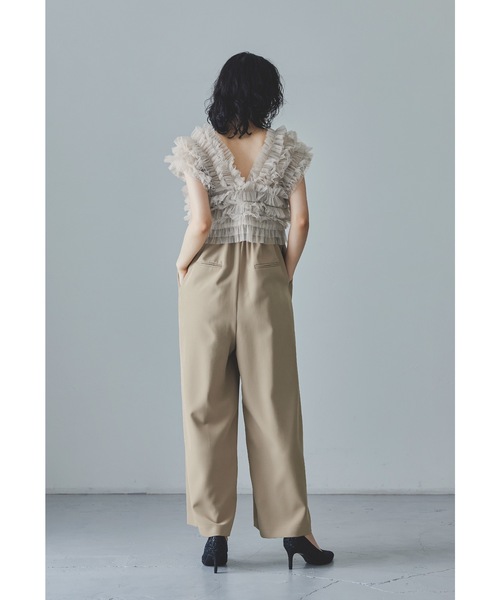 「niana」 セットアップ M ベージュ×ブラック レディース_画像7