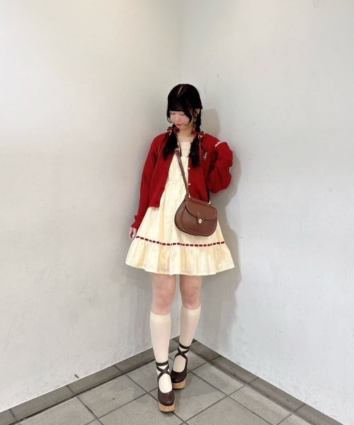 F i.n.t（フィント） カーディガン シュナウザー刺繍ケーブルニット