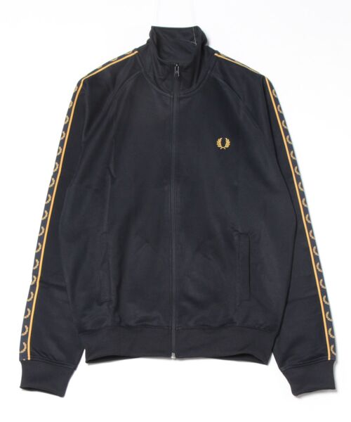 「FRED PERRY」 ジャージブルゾン L ネイビー レディース