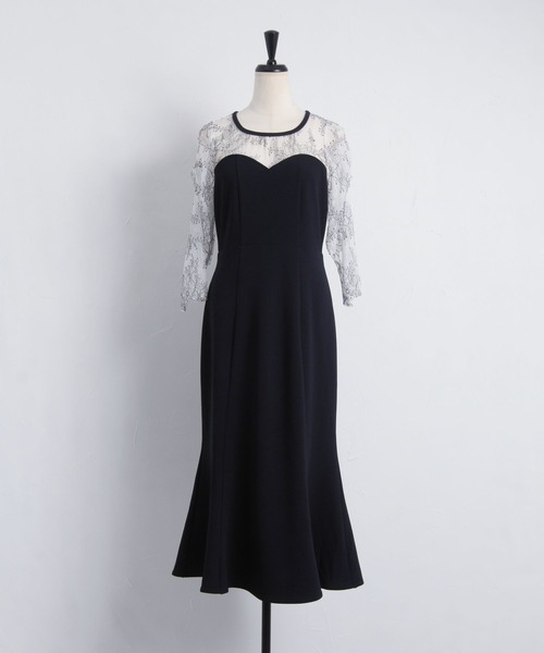 「tocco closet」 7分袖ワンピース M ブラック レディース_画像2