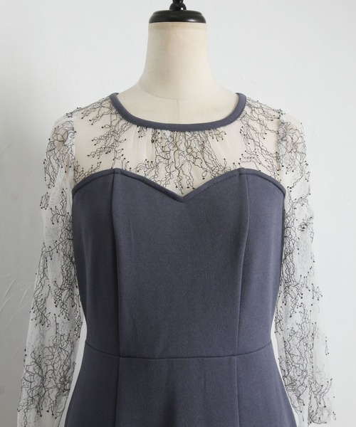 「tocco closet」 7分袖ワンピース M ブラック レディース_画像7