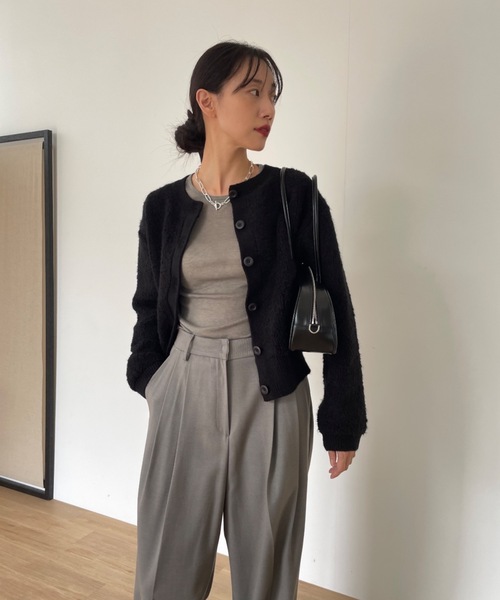 「Didot.showroom」 ニットカーディガン FREE グレー レディース_画像7
