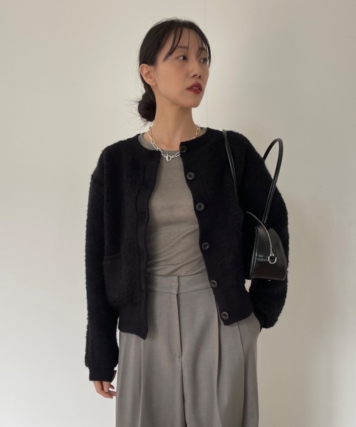 「Didot.showroom」 ニットカーディガン FREE グレー レディース_画像8