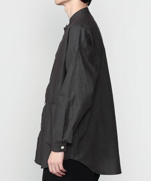 HAVERSACK コットンリネン 長袖シャツ ブラック L HAVERSACK