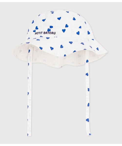 PETIT BATEAU（プチバトー） 帽子 ハット 紐つきハートプリント